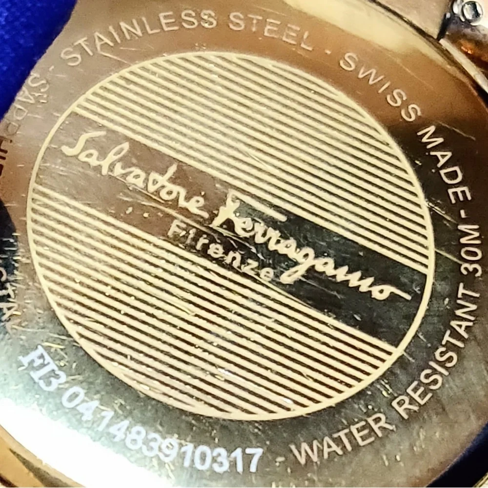 Salvatore Ferragamo F13 Firenze Idillio 45mm Gold Tone Swiss Made Men's Watch